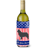 "Caroline's Treasures USA Patriotic Newfoundland Wine Bottle Beverage Insulator Hugger, 750 ml, Multicolor"
