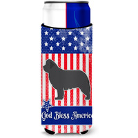 "Caroline's Treasures USA Patriotic Newfoundland Michelob Ultra Hugger For Slim Cans, Slim Can, Multicolor"