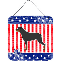 "Caroline's Treasures USA Patriotic Rottweiler Wall or Door Hanging Prints BB3366DS66, 6"" x 6"", Multicolor"