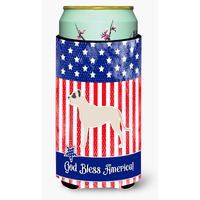"Caroline's Treasures USA Patriotic Dogo Argentino Tall Boy Beverage Insulator Hugger, Multicolor"