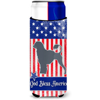 "Caroline's Treasures USA Patriotic Portuguese Water Dog Michelob Ultra Hugger For Slim Cans, Slim Can, Multicolor"