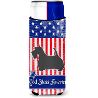 "Caroline's Treasures USA Patriotic Scottish Terrier Michelob Ultra Hugger For Slim Cans, Slim Can, Multicolor"