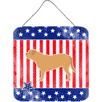 "Caroline's Treasures USA Patriotic Dogue de Bordeaux Wall or Door Hanging Prints BB3370DS66, 6"" x 6"", Multicolor"
