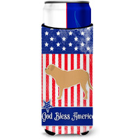 "Caroline's Treasures USA Patriotic Dogue De Bordeaux Michelob Ultra Hugger For Slim Cans, Slim Can, Multicolor"