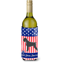 "Caroline's Treasures USA Patriotic Giant Schnauzer Wine Bottle Beverage Insulator Hugger, 750 ml, Multicolor"