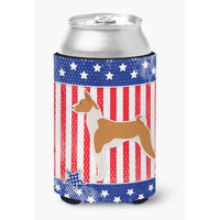 "Caroline's Treasures USA Patriotic Basenji Can or Bottle Hugger BB3374CC, Can Hugger, Multicolor"