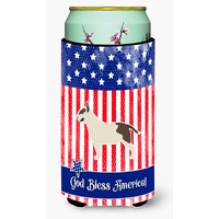 "Caroline's Treasures USA Patriotic Bull Terrier Tall Boy Beverage Insulator Hugger, Multicolor"