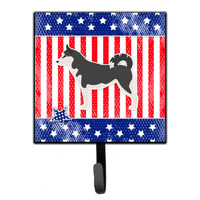 "Caroline's Treasures USA Patriotic Siberian Husky Leash or Key Holder BB3380SH4, Small, Multicolor"