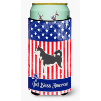 "Caroline's Treasures USA Patriotic Siberian Husky Tall Boy Beverage Insulator Hugger, Multicolor"