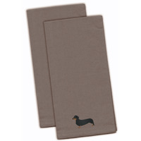 "Caroline's Treasures BB3382GYTWE Dachshund Gray Embroidered Kitchen Towel (Set of 2), 28"" x 19"", Multicolor"