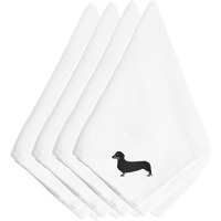 "Caroline's Treasures BB3382NPKE Dachshund Embroidered Napkins (Set of 4), 20"", Multicolor"