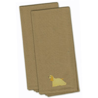 "Caroline's Treasures BB3386TNTWE Cocker Spaniel Tan Embroidered Kitchen Towel (Set of 2), 28"" x 19"", Multicolor"