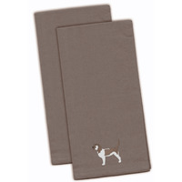"Caroline's Treasures BB3390GYTWE Grand Basset Griffon Vendeen Gray Embroidered Kitchen Towel (Set of 2), 28"" x 19"", Multicolor"