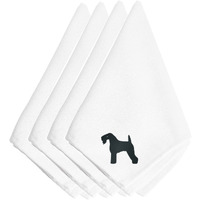 "Caroline's Treasures Kerry Blue Terrier Embroidered Napkins Set of 4, 20"", Multicolor"
