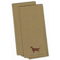 "Caroline's Treasures BB3393TNTWE Irish Setter Tan Embroidered Kitchen Towel (Set of 2), 28"" x 19"", Multicolor"