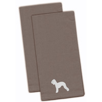 "Caroline's Treasures BB3394GYTWE Bedlington Terrier Gray Embroidered Kitchen Towel (Set of 2), 28"" x 19"", Multicolor"