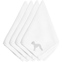 "Caroline's Treasures BB3394NPKE Bedlington Terrier Embroidered Napkins (Set of 4), 20"", Multicolor"