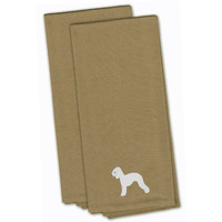 "Caroline's Treasures BB3394TNTWE Bedlington Terrier Tan Embroidered Kitchen Towel (Set of 2), 28"" x 19"", Multicolor"