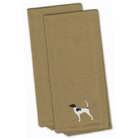 "Caroline's Treasures BB3395TNTWE English Pointer Tan Embroidered Kitchen Towel (Set of 2), 28"" x 19"", Multicolor"