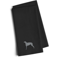 "Caroline's Treasures BB3396BKTWE Scottish Deerhound Black Embroidered Kitchen Towel (Set of 2), 28"" H x 19"" W, Multicolor"