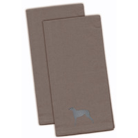 "Caroline's Treasures BB3396GYTWE Scottish Deerhound Gray Embroidered Kitchen Towel (Set of 2), 28"" x 19"", Multicolor"
