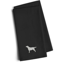 "Caroline's Treasures BB3397BKTWE Yellow Labrador Retriever Black Embroidered Kitchen Towel (Set of 2), 28"" H x 19"" W, Multicolor"