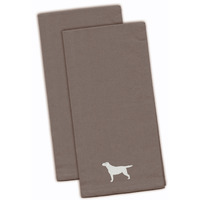 "Caroline's Treasures BB3397GYTWE Yellow Labrador Retriever Gray Embroidered Kitchen Towel (Set of 2), 28"" x 19"", Multicolor"