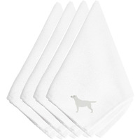 "Caroline's Treasures BB3397NPKE Yellow Labrador Retriever Embroidered Napkins (Set of 4), 20"", Multicolor"