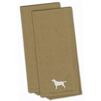 "Caroline's Treasures BB3397TNTWE Yellow Labrador Retriever Tan Embroidered Kitchen Towel (Set of 2), 28"" x 19"", Multicolor"