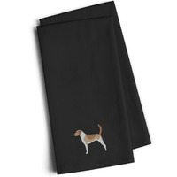 "Caroline's Treasures BB3398BKTWE American Foxhound Black Embroidered Kitchen Towel (Set of 2), 28"" H x 19"" W, Multicolor"