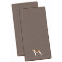 "Caroline's Treasures BB3398GYTWE American Foxhound Gray Embroidered Kitchen Towel (Set of 2), 28"" x 19"", Multicolor"