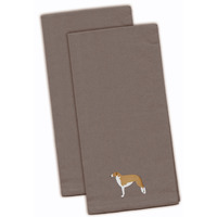 "Caroline's Treasures BB3399GYTWE Borzoi Russian Greyhound Gray Embroidered Kitchen Towel (Set of 2), 28"" x 19"", Multicolor"