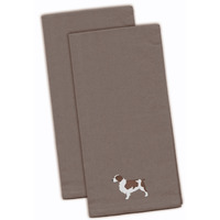 "Caroline's Treasures BB3400GYTWE Welsh Springer Spaniel Gray Embroidered Kitchen Towel (Set of 2), 28"" x 19"", Multicolor"