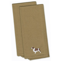 "Caroline's Treasures BB3400TNTWE Welsh Springer Spaniel Tan Embroidered Kitchen Towel (Set of 2), 28"" x 19"", Multicolor"