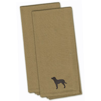 "Caroline's Treasures BB3401TNTWE American Water Spaniel Tan Embroidered Kitchen Towel (Set of 2), 28"" x 19"", Multicolor"