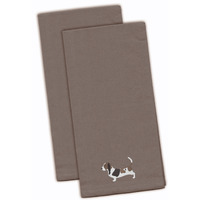 "Caroline's Treasures BB3402GYTWE Basset Hound Gray Embroidered Kitchen Towel (Set of 2), 28"" x 19"", Multicolor"