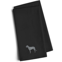 "Caroline's Treasures BB3403BKTWE Irish Wolfhound Black Embroidered Kitchen Towel (Set of 2), 28"" H x 19"" W, Multicolor"