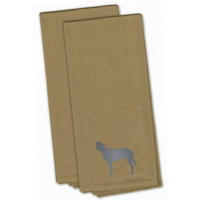 "Caroline's Treasures BB3403TNTWE Irish Wolfhound Tan Embroidered Kitchen Towel (Set of 2), 28"" x 19"", Multicolor"