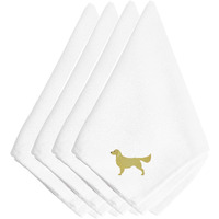 "Caroline's Treasures BB3404NPKE Golden Retriever Embroidered Napkins (Set of 4), 20"", Multicolor"