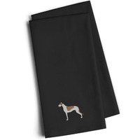 "Caroline's Treasures BB3405BKTWE Greyhound Black Embroidered Kitchen Towel (Set of 2), 28"" H x 19"" W, Multicolor"