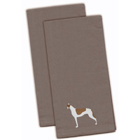 "Caroline's Treasures BB3405GYTWE Greyhound Gray Embroidered Kitchen Towel (Set of 2), 28"" x 19"", Multicolor"