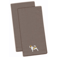 "Caroline's Treasures BB3407GYTWE Jack Russell Terrier Gray Embroidered Kitchen Towel (Set of 2), 28"" x 19"", Multicolor"