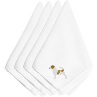 "Caroline's Treasures BB3407NPKE Jack Russell Terrier Embroidered Napkins (Set of 4), 20"", Multicolor"