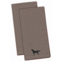 "Caroline's Treasures BB3408GYTWE Black Labrador Retriever Gray Embroidered Kitchen Towel (Set of 2), 28"" x 19"", Multicolor"