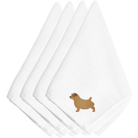 "Caroline's Treasures BB3409NPKE Norfolk Terrier Embroidered Napkins (Set of 4), 20"", Multicolor"
