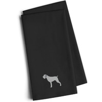 "Caroline's Treasures BB3411BKTWE German Wirehaired Pointer Black Embroidered Kitchen Towel (Set of 2), 28"" H x 19"" W, Multicolor"
