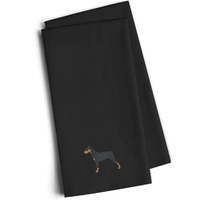 "Caroline's Treasures BB3413BKTWE German Pinscher Black Embroidered Kitchen Towel (Set of 2), 28"" H x 19"" W, Multicolor"