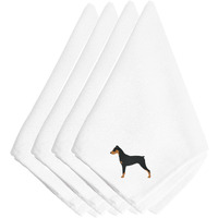 "Caroline's Treasures BB3413NPKE German Pinscher Embroidered Napkins (Set of 4), 20"", Multicolor"