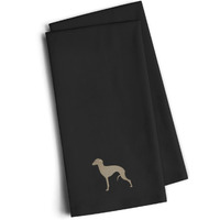 "Caroline's Treasures BB3414BKTWE Italian Greyhound Black Embroidered Kitchen Towel (Set of 2), 28"" H x 19"" W, Multicolor"