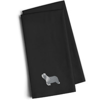 "Caroline's Treasures BB3417BKTWE Bearded Collie Black Embroidered Kitchen Towel (Set of 2), 28"" H x 19"" W, Multicolor"